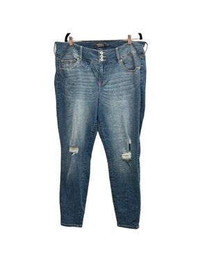 Torrid Premium Three-Button Distressed Jegging Jeans Size 20